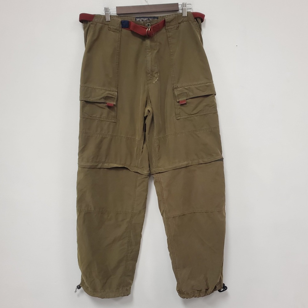 Abercrombie & Fitch Mens Vintage Y2K Paratrooper Pants Size L Military Cargo - Picture 2 of 14